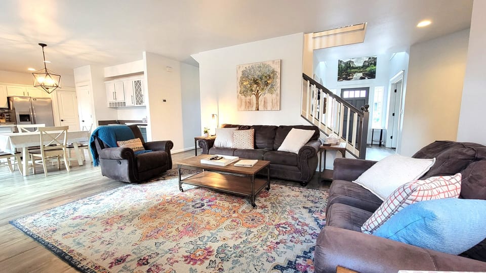 Living Room with Smart TV and Fireplace