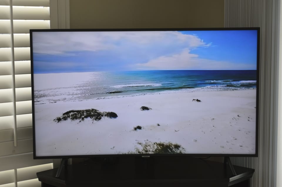 Curved TV in living room