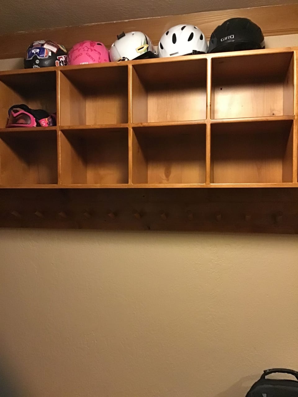 Helmets, Gloves and Coat storage in entryway