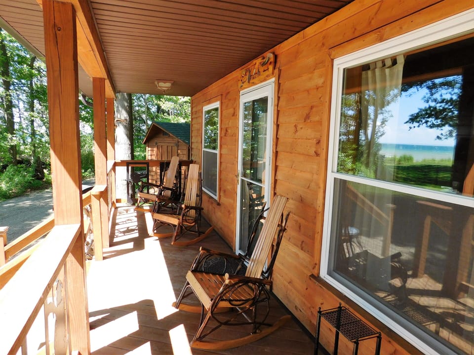 Relax in our hickory rockers