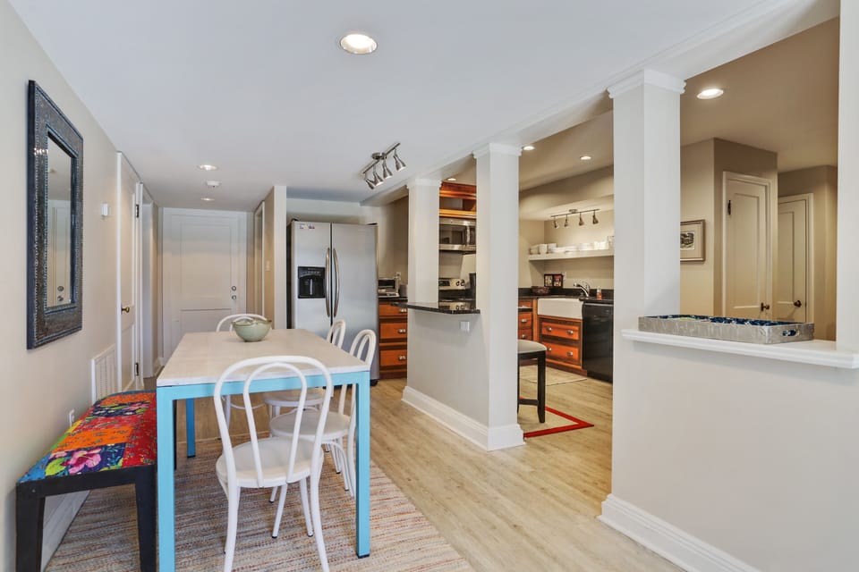 Modern, open floor plan with table dining for 6 and bar seating (updated 2017)