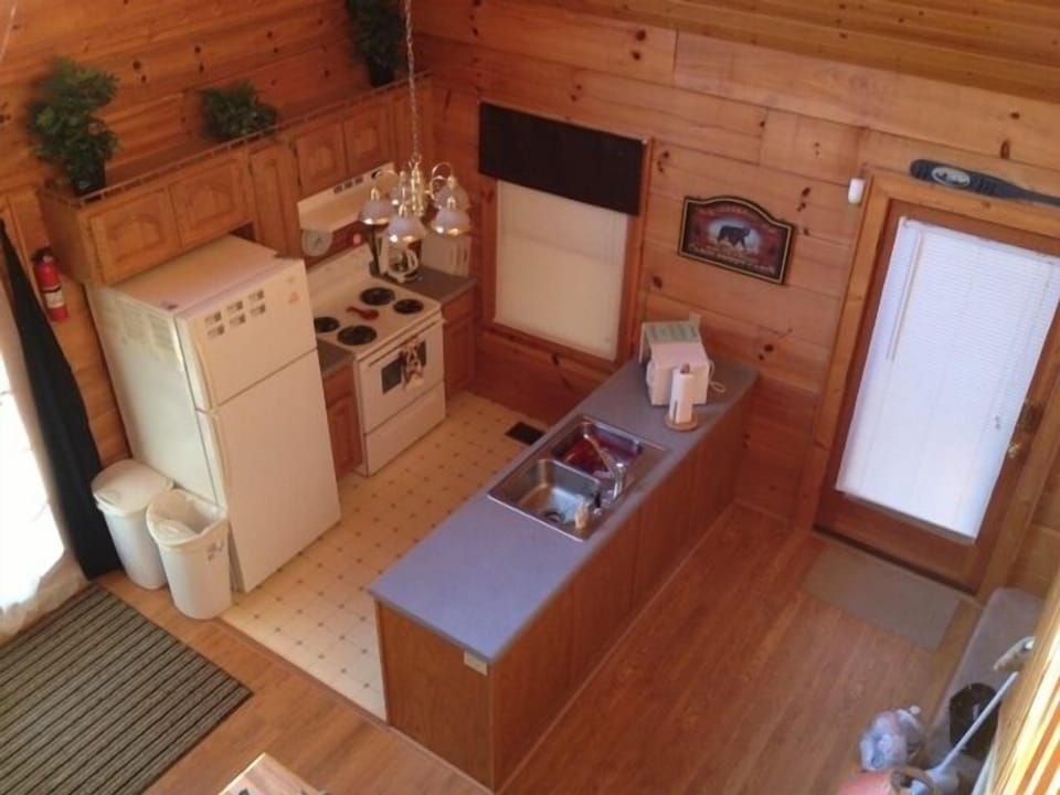 View of Kitchen from stairway landing