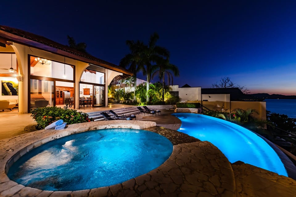 the pool at night