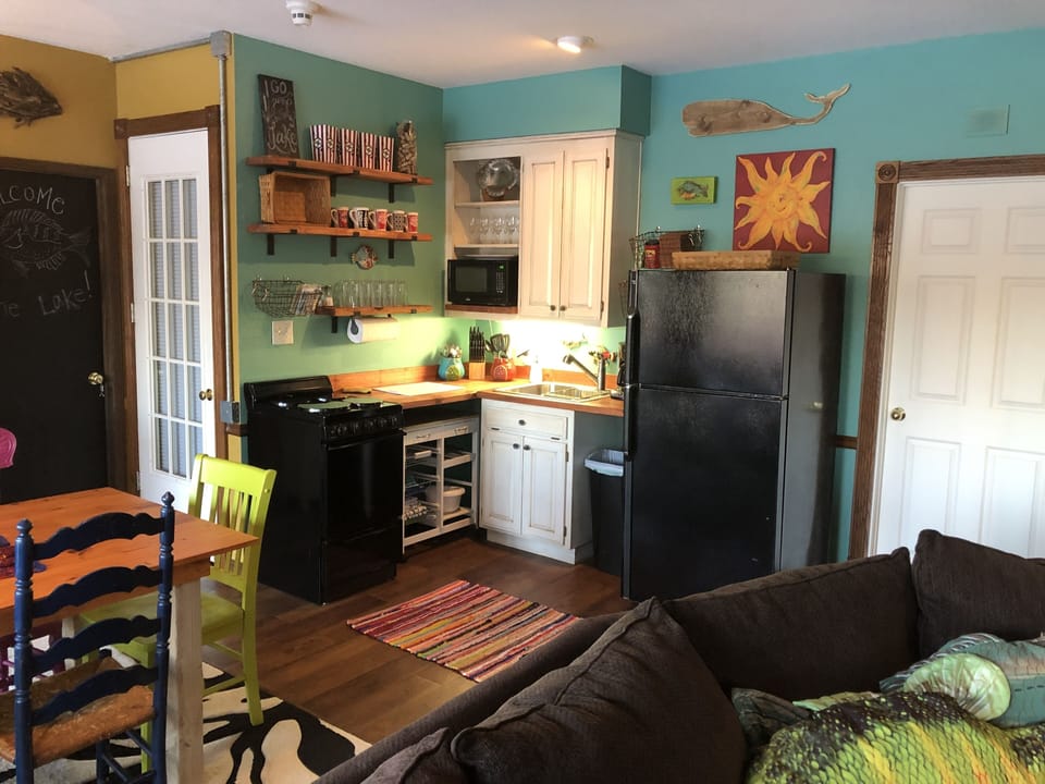 Prepare all your meals in this full kitchenette and never leave the lake!