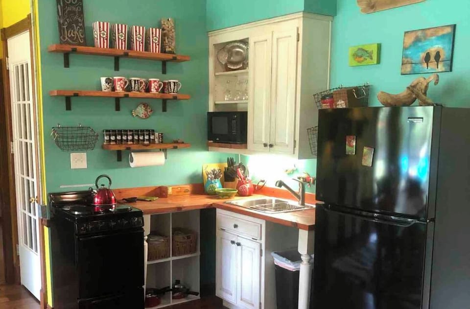 Kitchenette has everything you need! Service for 12. 