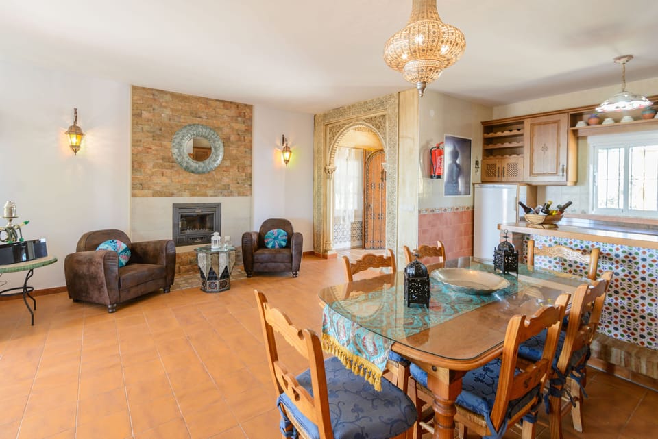 Living room with fireplace
