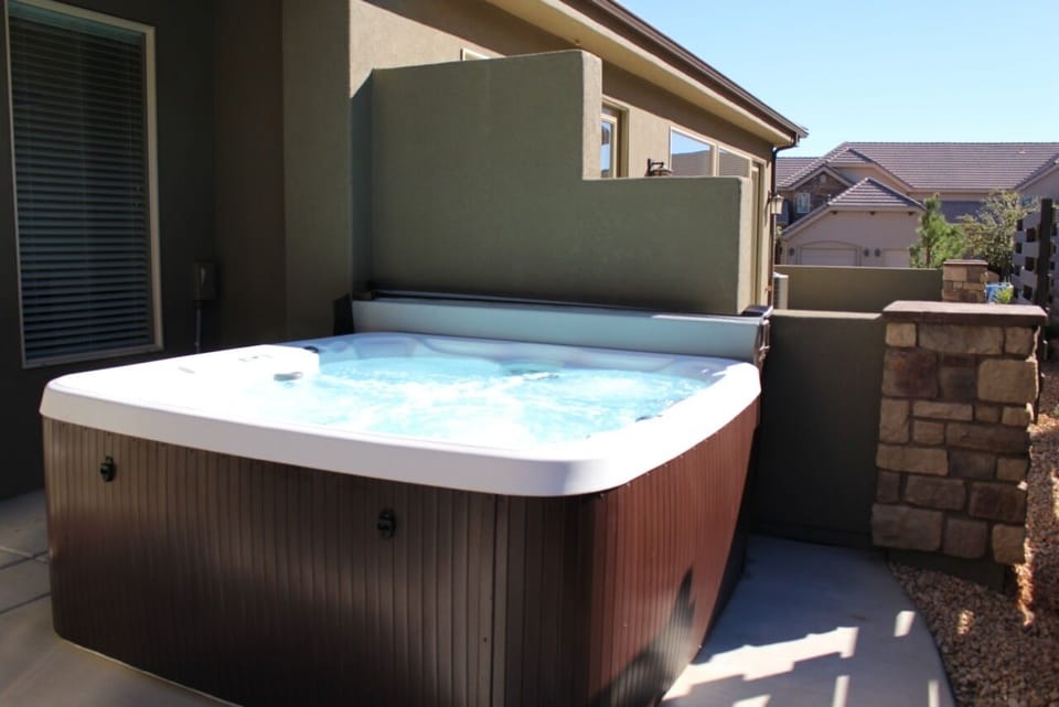 Private 6 person hot tub