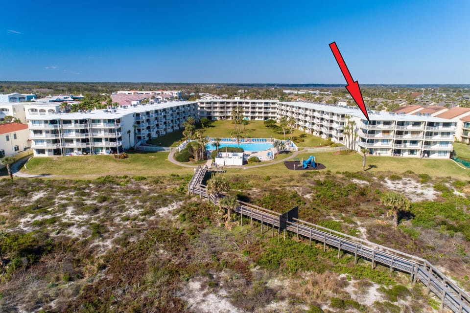 See Arrow for location of the unit - This condo is on the fourth floor of building 2 and is the 3rd unit.
