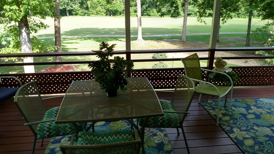 Large deck overlooking DeSoto Golf Course