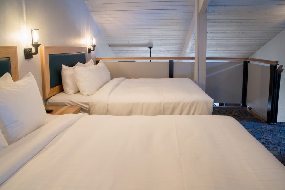 The loft features 2 luxurious queen beds.