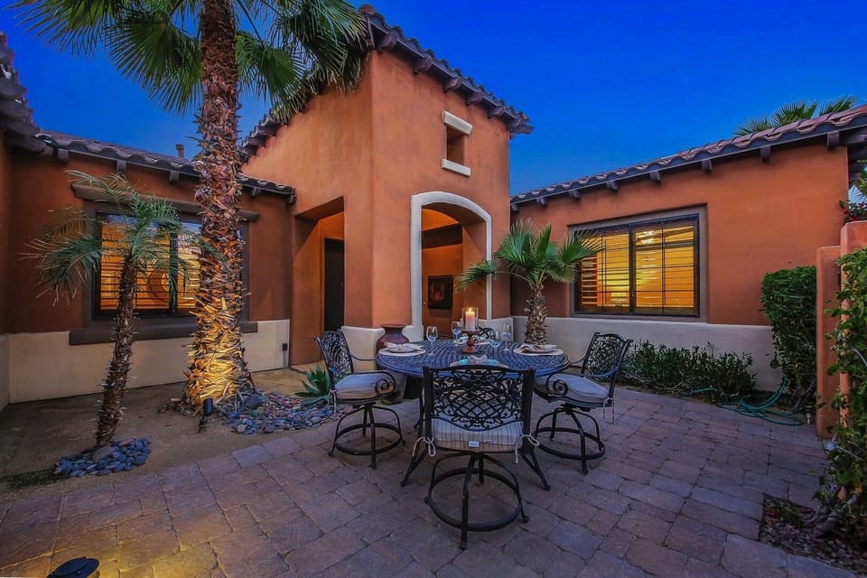 Dine under the stars in the enclosed gated courtyard.