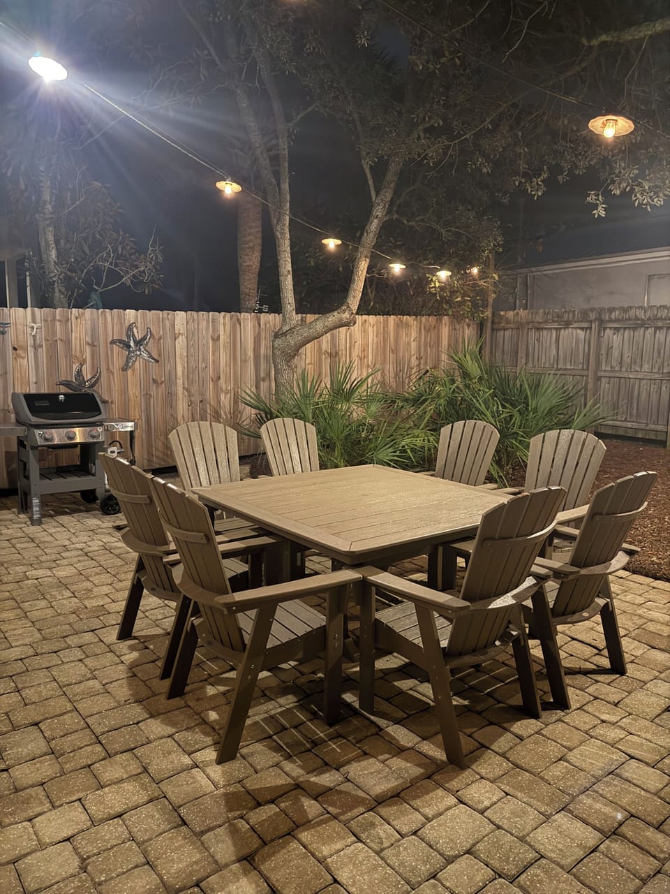 Eat or Relax in your own private backyard (with ambient night lighting)!