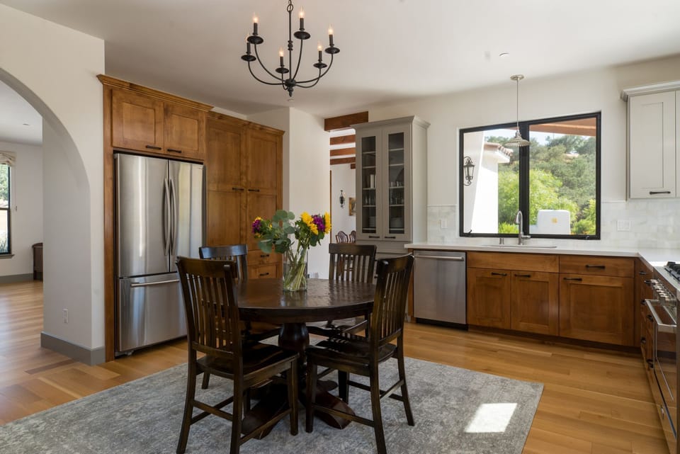 Breakfast table in the kitchen.