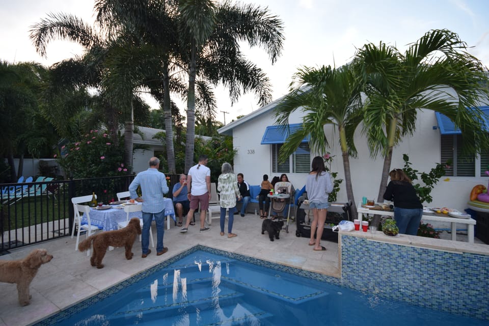 Pup friendly, our 3 villas host Happy Hours on the Pool Deck, Fun Times