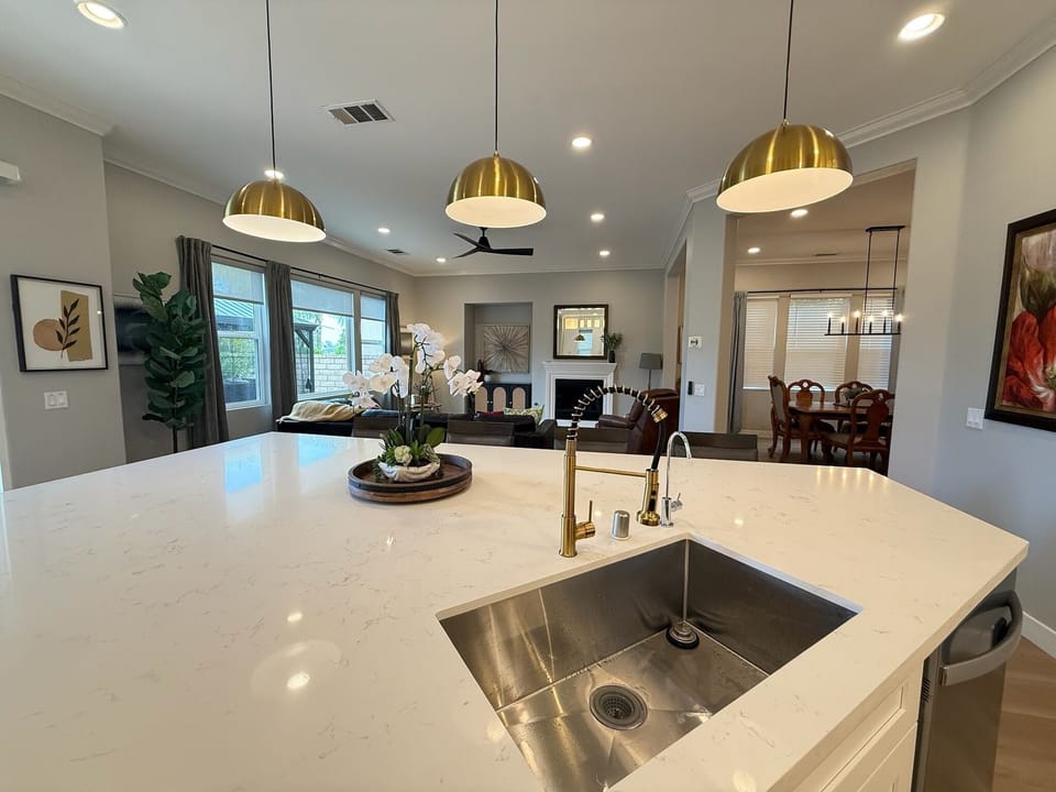 Designed for entertaining, this kitchen is both sophisticated and welcoming.