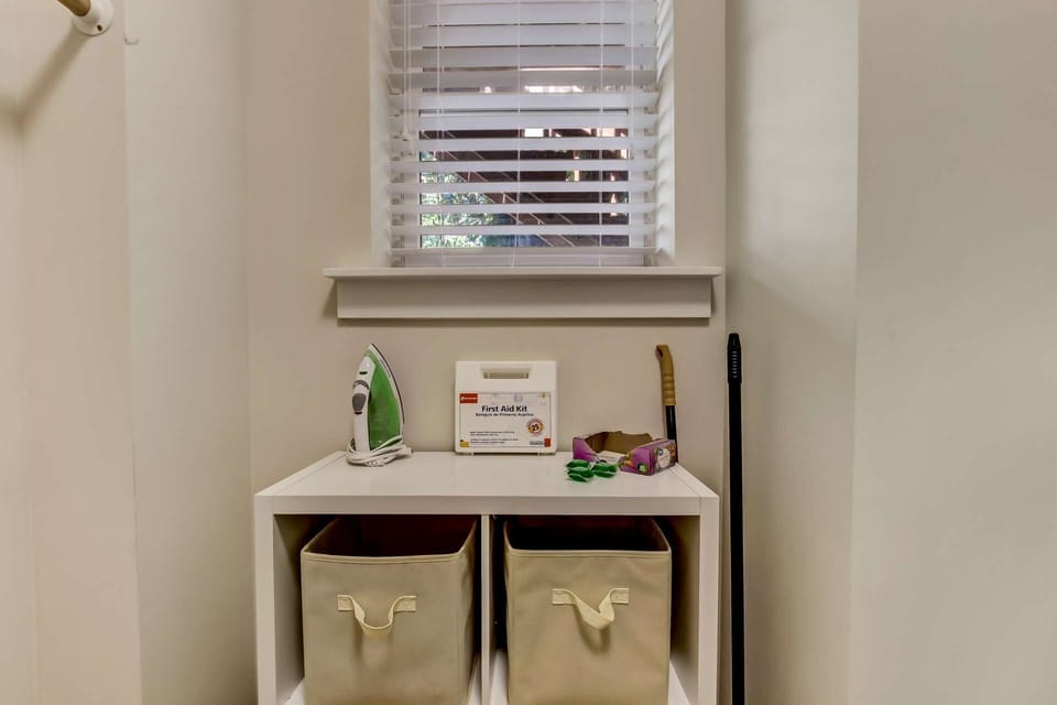Laundry Storage, Iron & Ironing Board, First Aid Kit, Mop, Broom