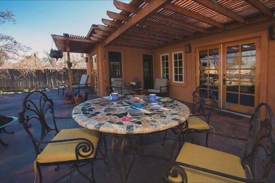 Backyard patio area