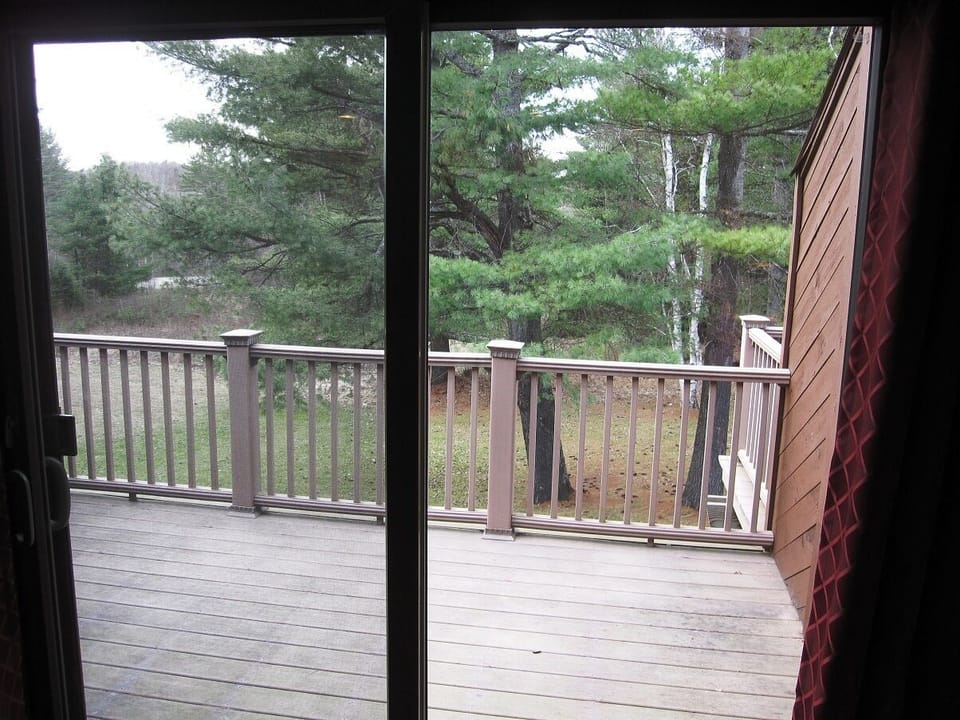 Private deck through sliding doors