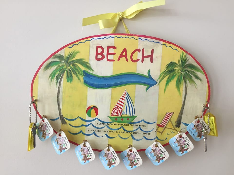 Beach tags are included for 8 adults.  Kids under 12 don't need them