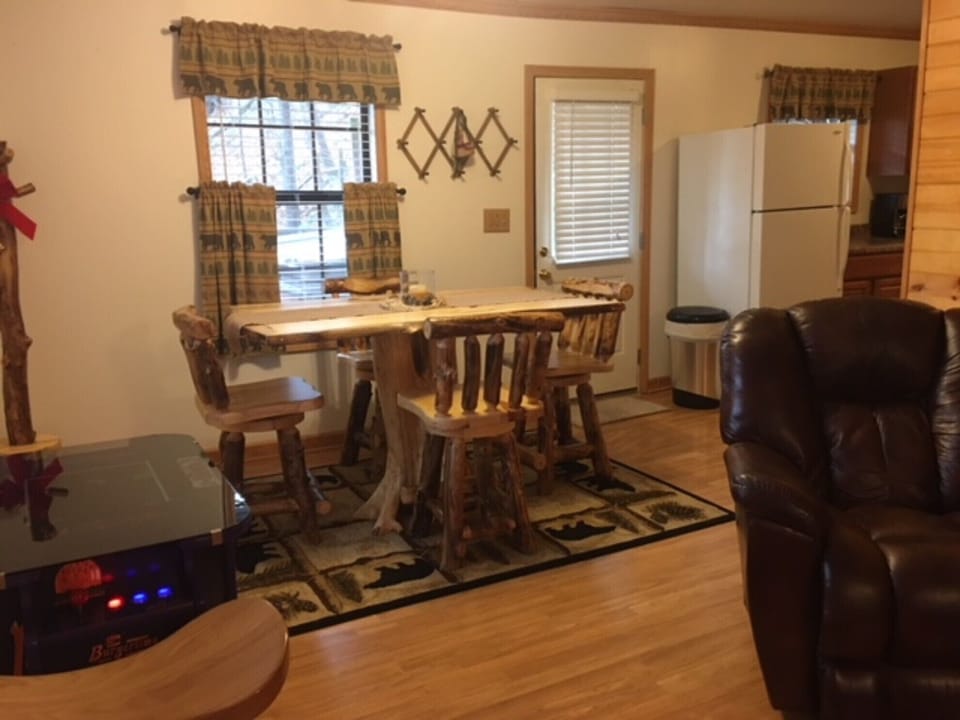 Now With Beautiful Bear Rugs & The Walls Are All Wood Now!