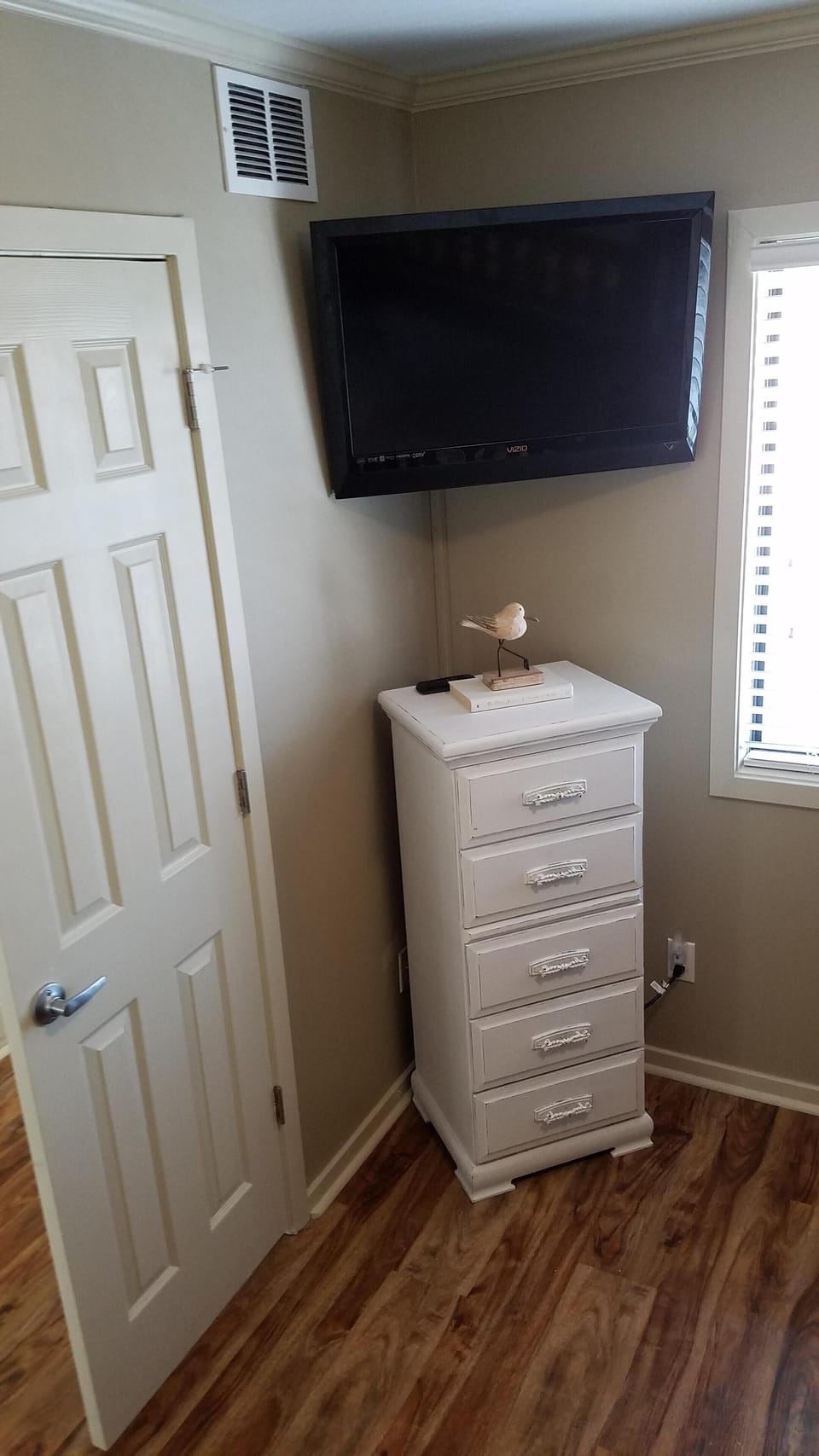 The guest bedroom has a tv as well