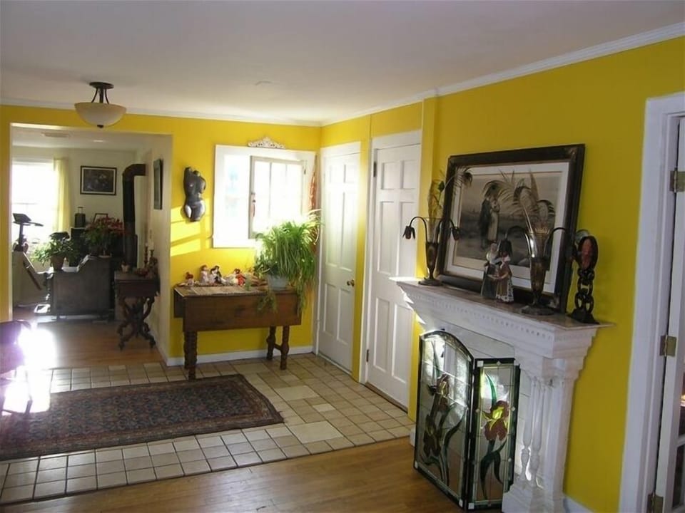 Dining room opening into living-room