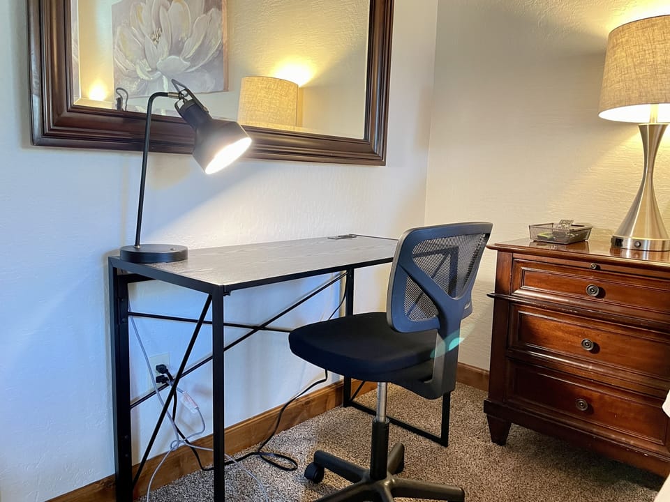 Office desk and chair for work time