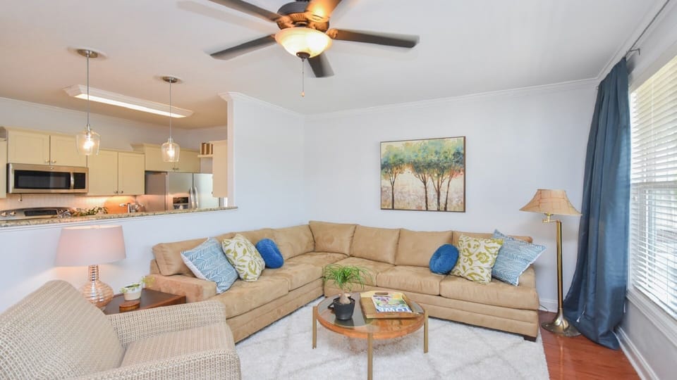 Open floor plan to watch a movie or catch a game.