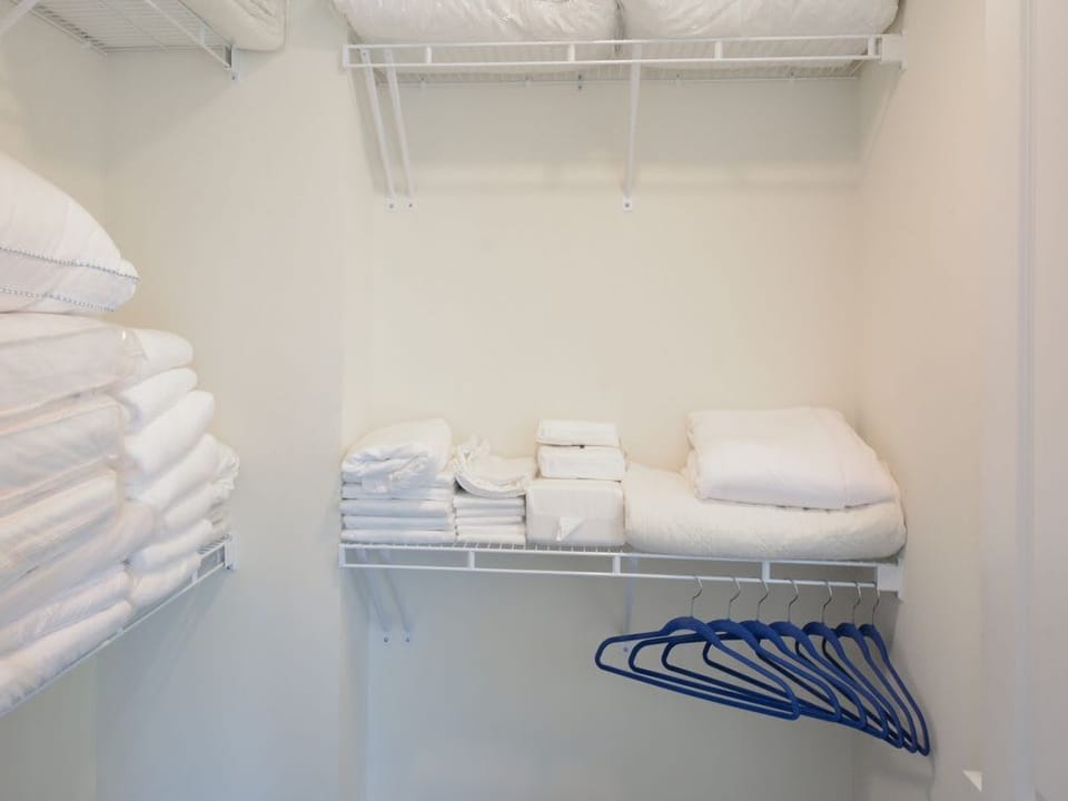 Closet Space available in each bedroom - Hangers and extra pillows are provided. 