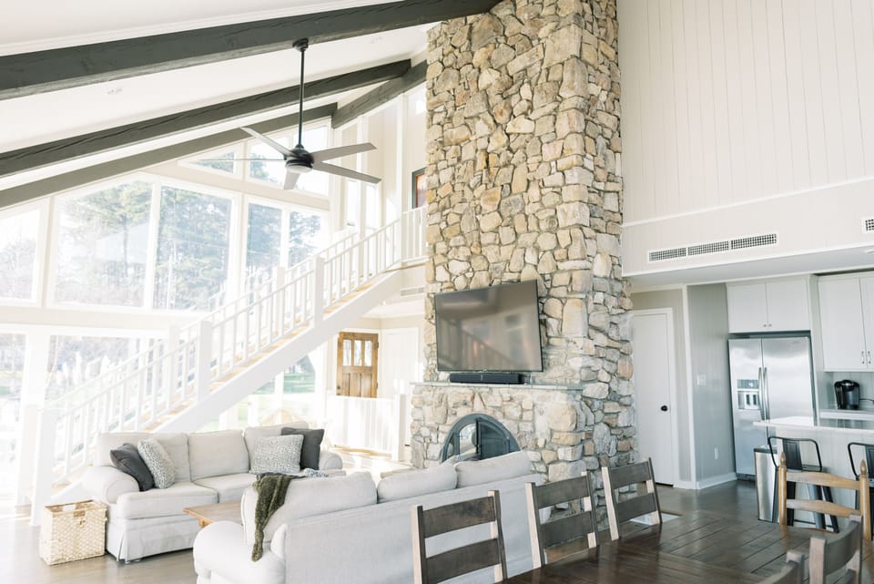 Large TV and ample seating for when you need a break from your water activities.