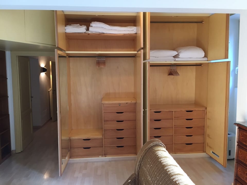 Open closets and drawers