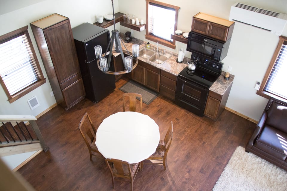 view into kitchen from loft