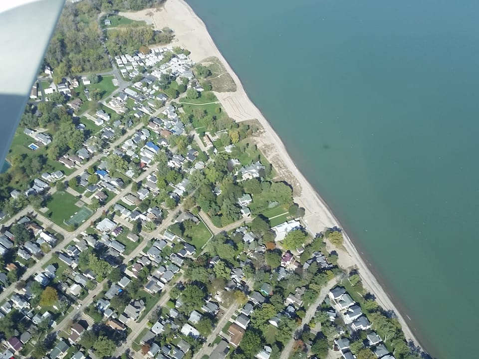 Aerial view of the beach
