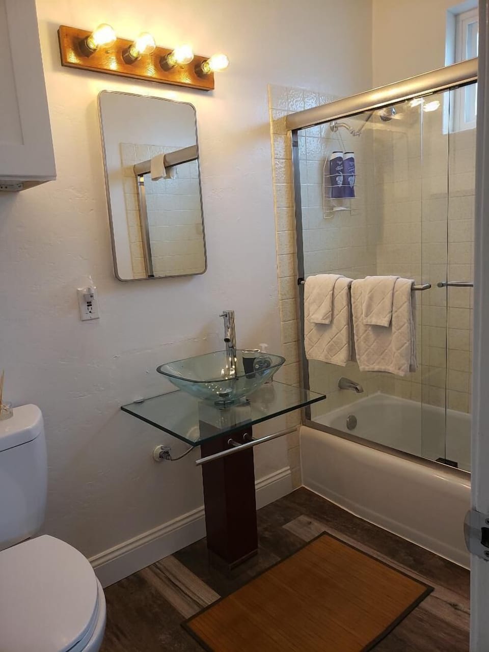 ALL NEW Vessel Sink, Shower Enclosure Toilet, Cabinet, Lights, Flooringt!