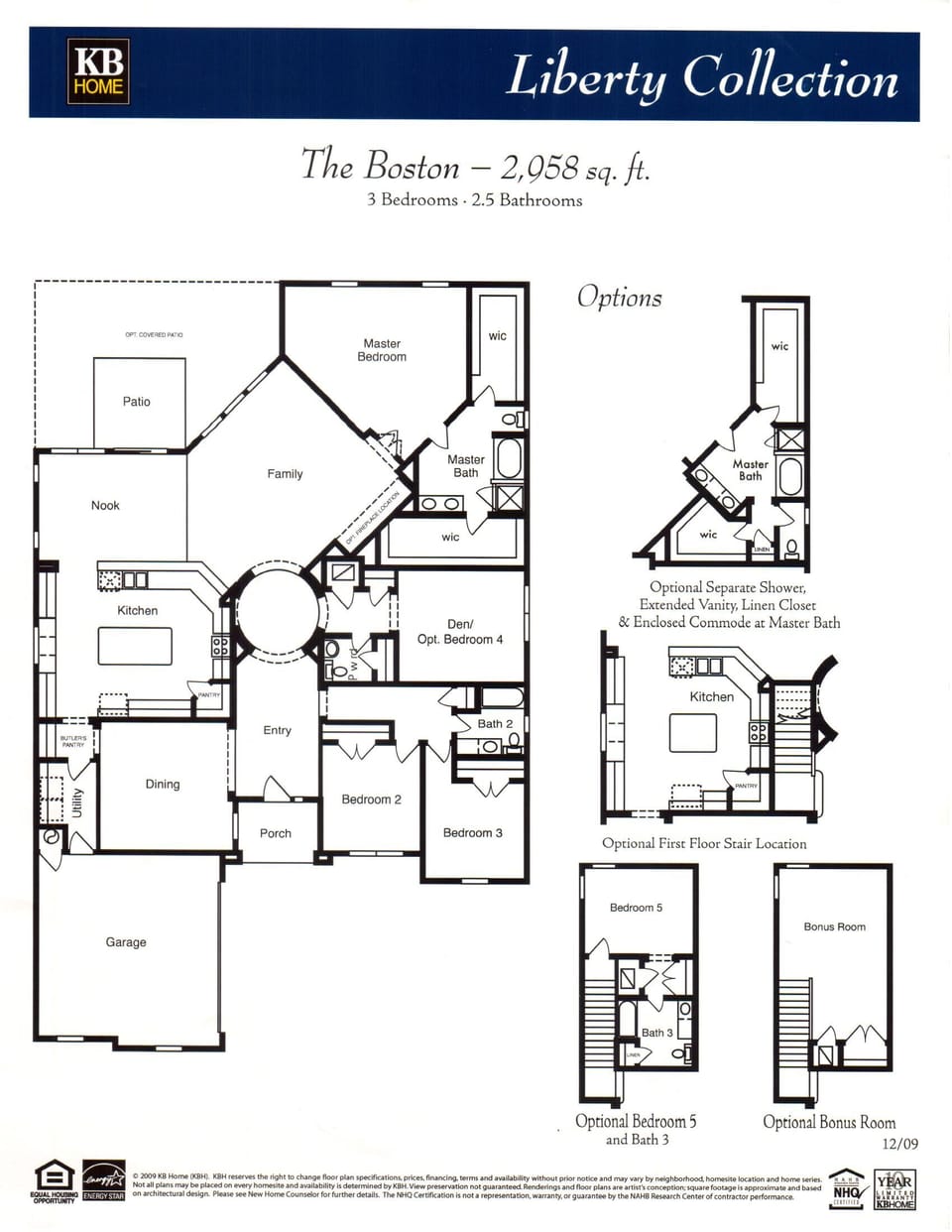 Floor plan with Separate Shower at Master