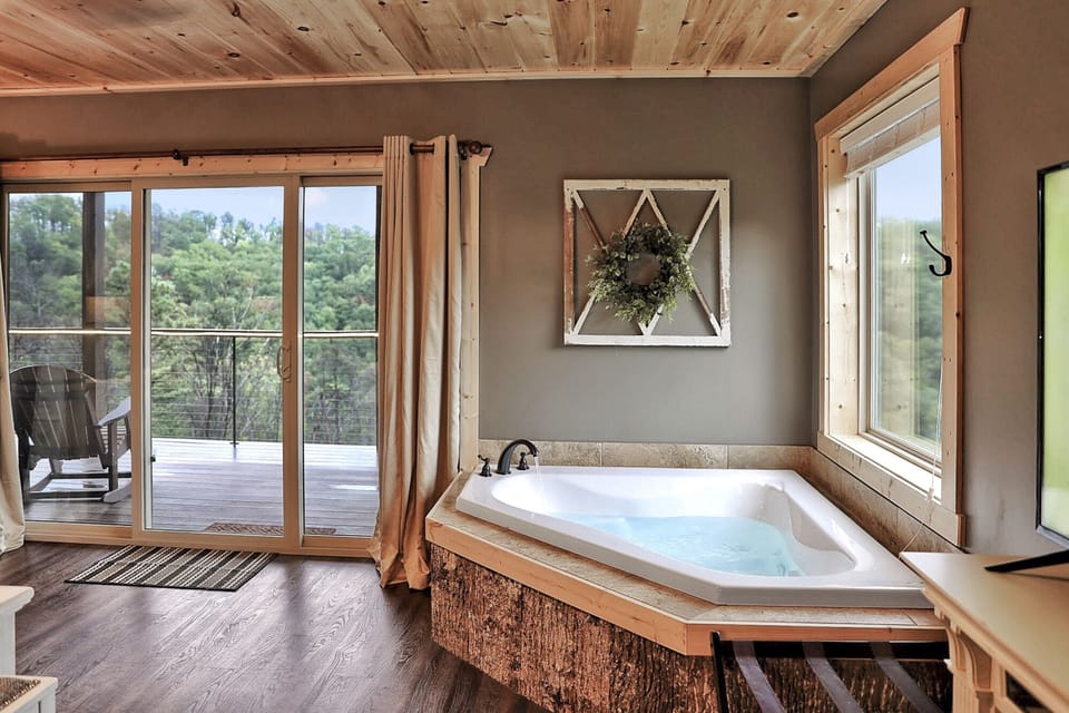 En-suite master with a jetted tub