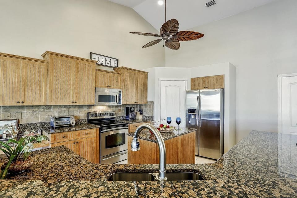 The spacious and open plan Kitchen with island