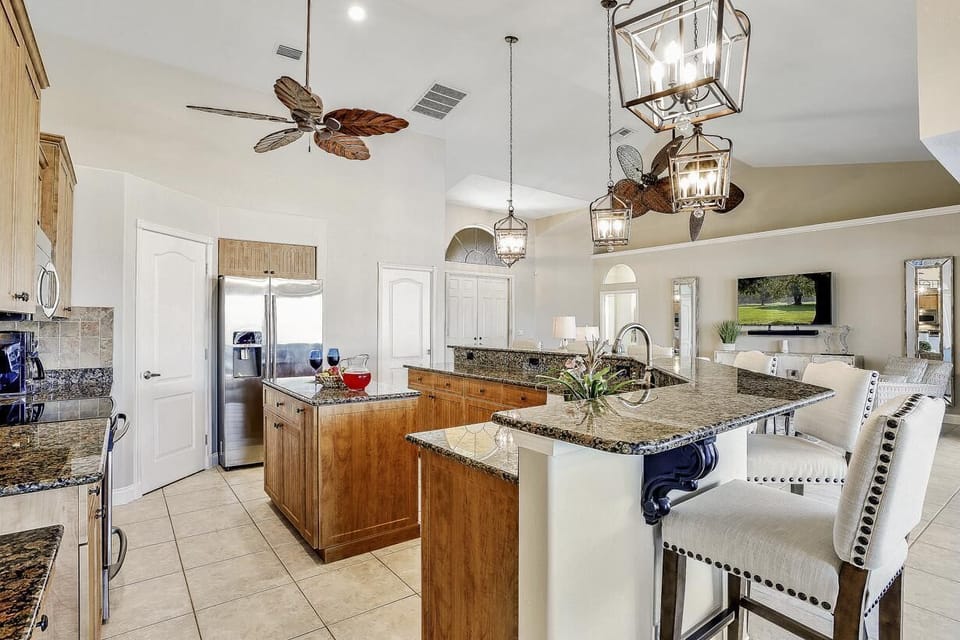 The open plan Kitchen with island
