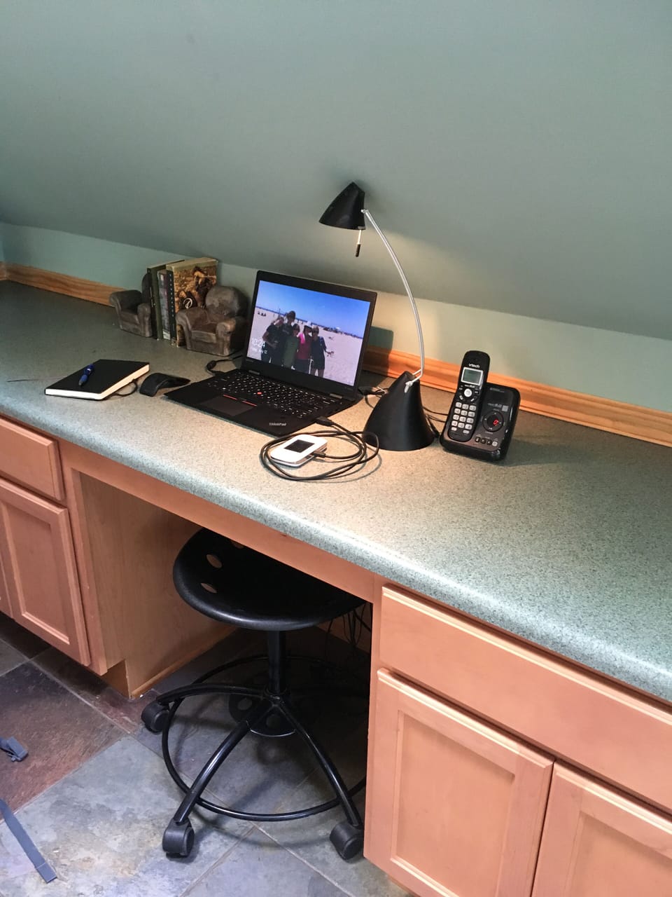 Work space in family room - there if you need it 