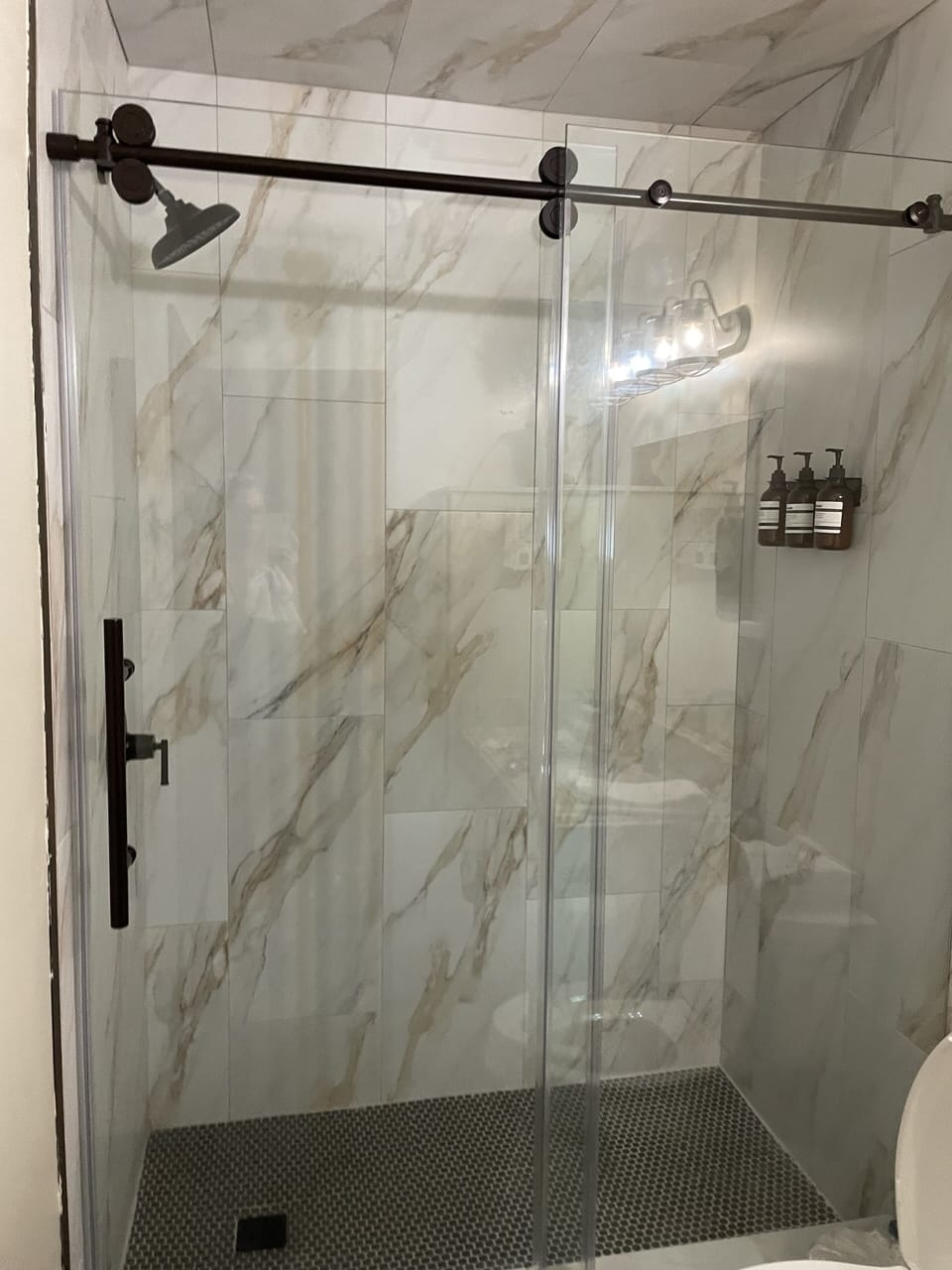 A roomy rain shower 