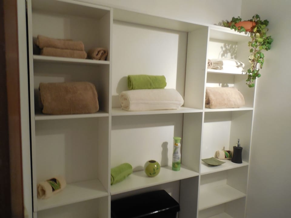Master bath shelving