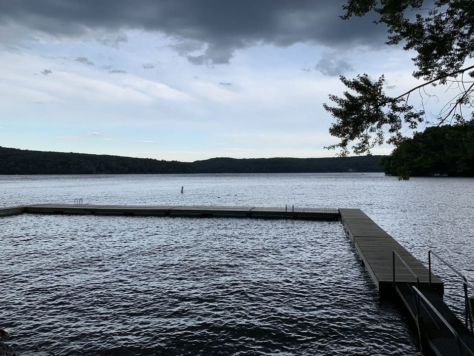 U dock on Lake Wallenpaupak. - two block walk