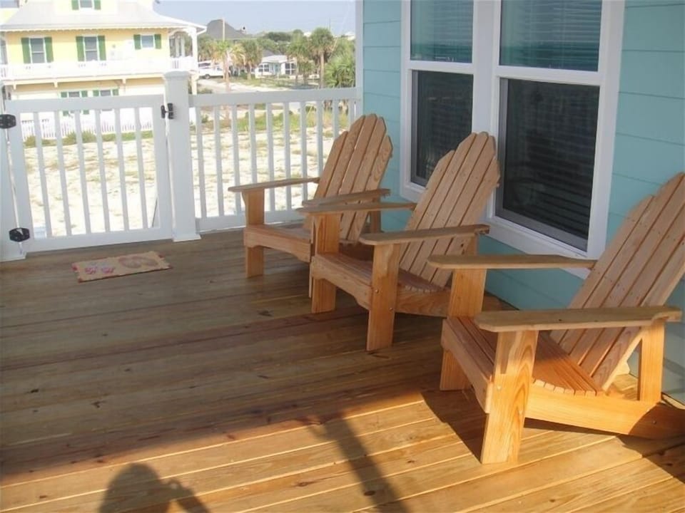 This is the deck on the first level.  It joins the living area.