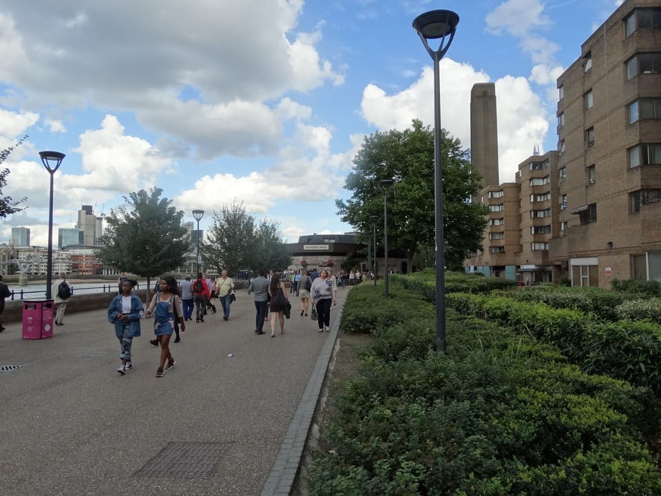 Thames path, our building on right
