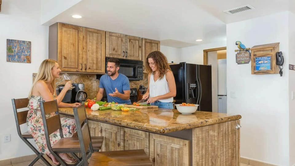 Spacious kitchen designed for group meals and gathering.