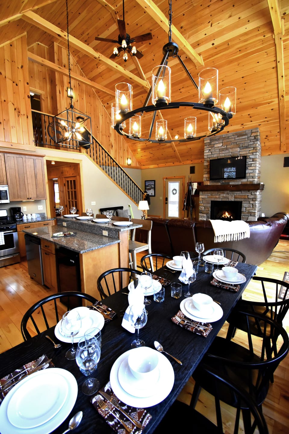 Plenty of room for everyone to dine at the large dining table and bar