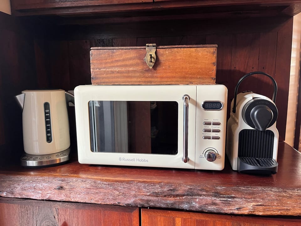Microwave, kettle, Nespresso