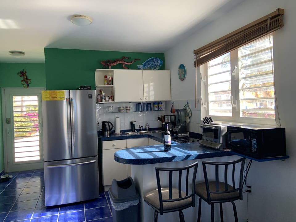 Fully equipped kitchen with brand new Samsung French doors refrigerator 