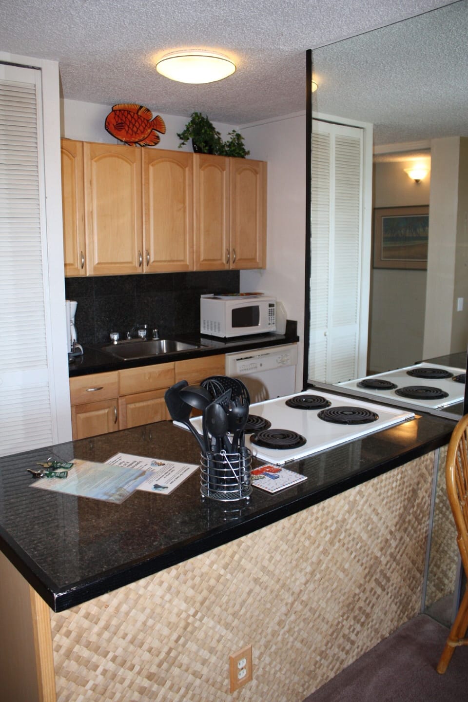 Nice updated kitchen fully set up with stove, fridge, dishwasher, 