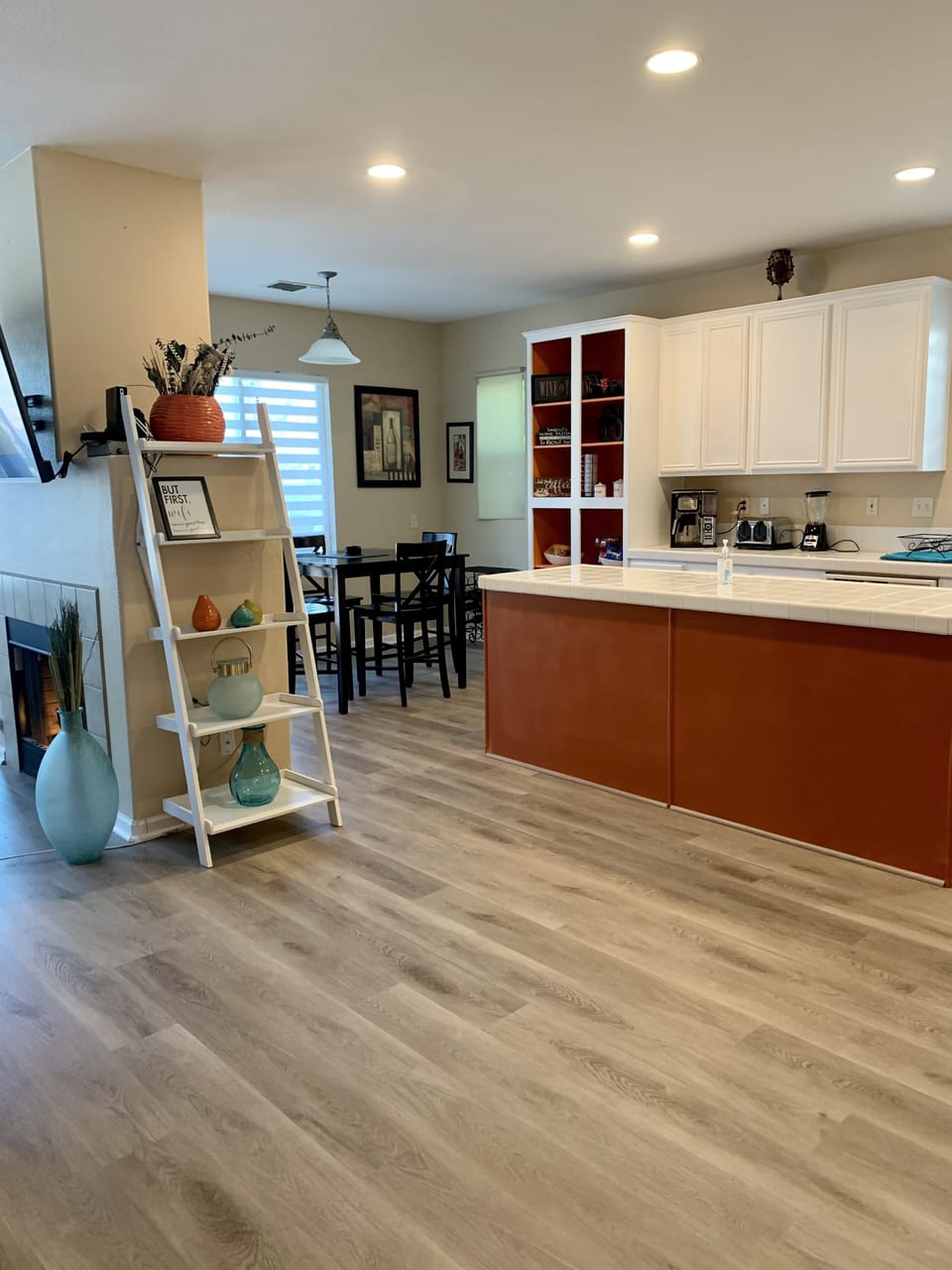 Open concept kitchen and entertaining area